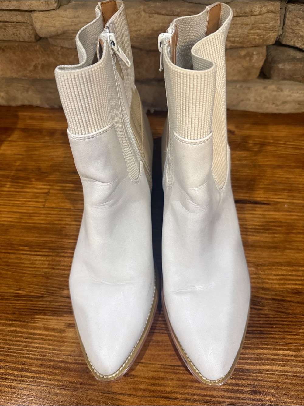Dolce Vita Cream Pointed Toe Ankle Booties